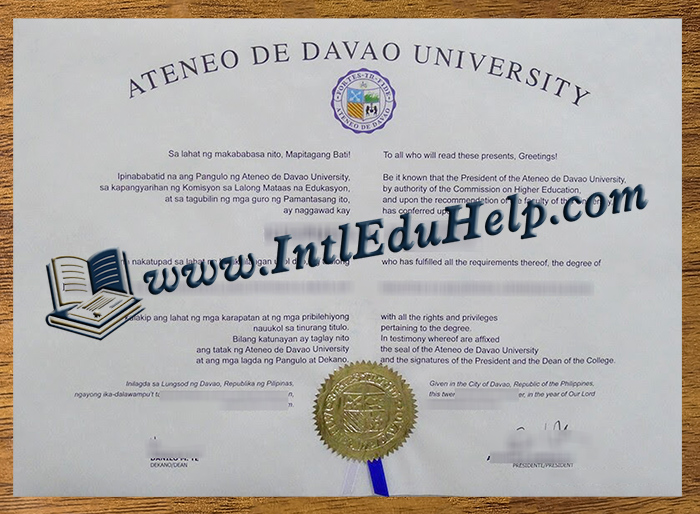Ateneo de Davao University diploma