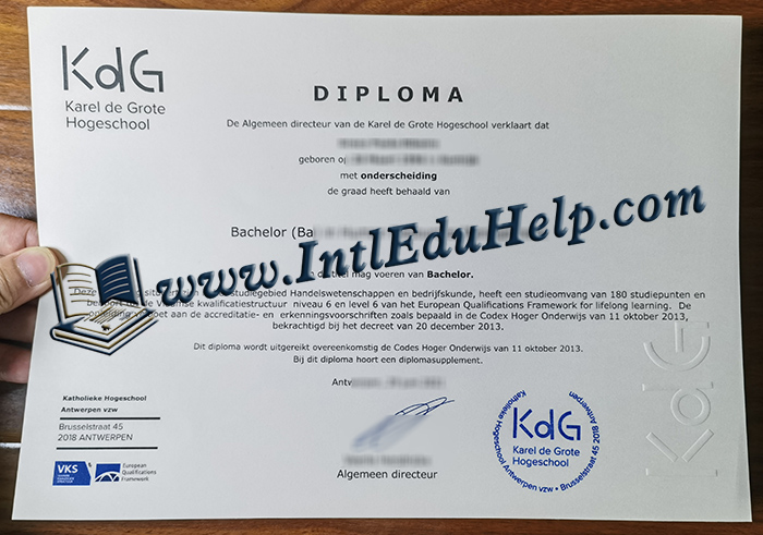 Karel de Grote Hogeschool Antwerpen diploma