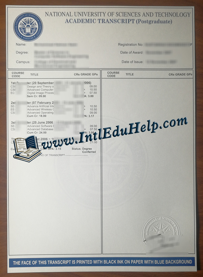 National University of Science & Technology transcript