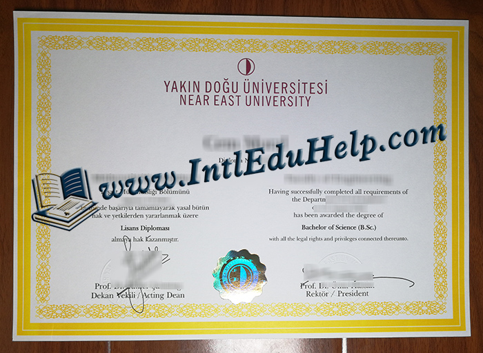 Near East University diploma