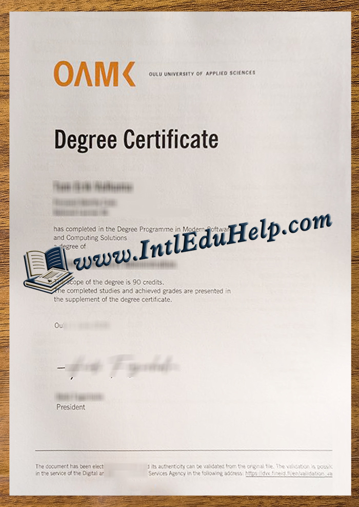 Oulu University of Applied Sciences diploma