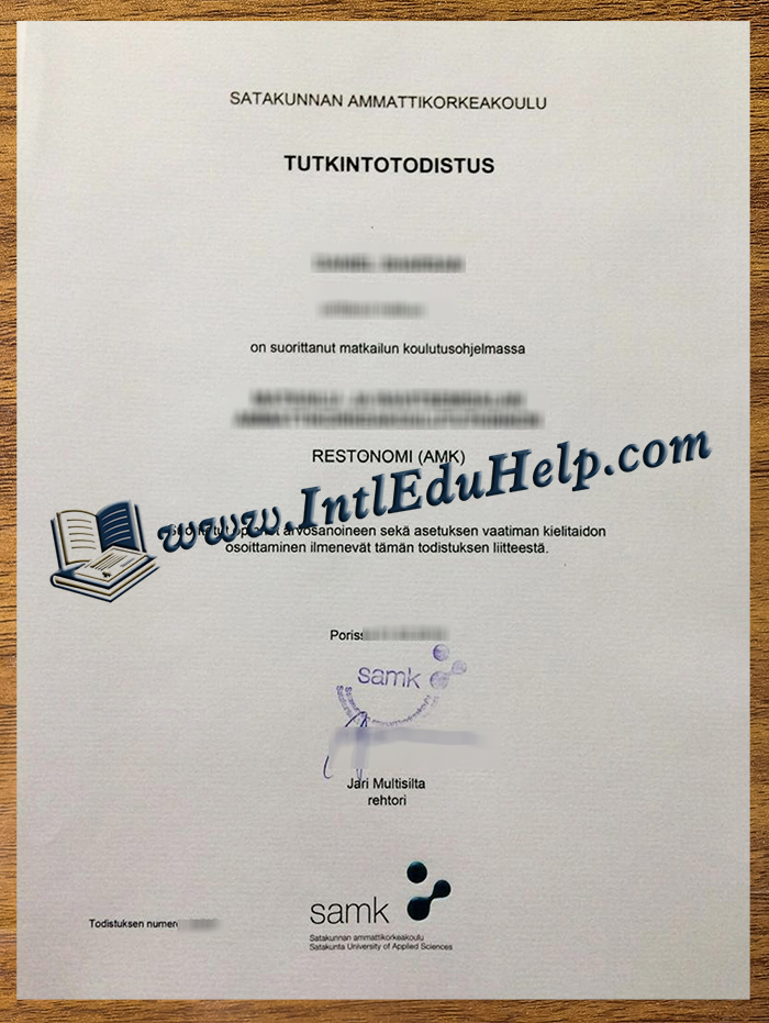 Satakunta University of Applied Sciences diploma