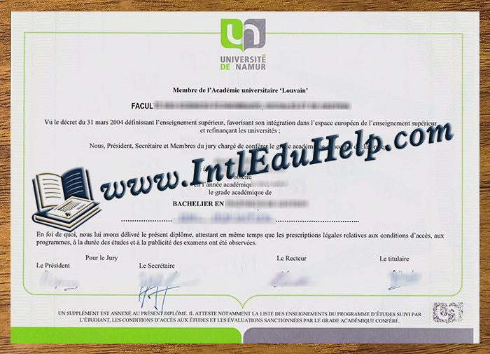 Université de Namur diploma