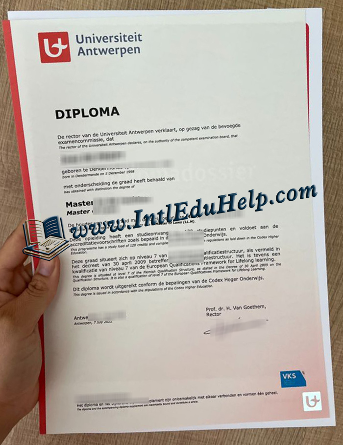 Universiteit Antwerpen diploma