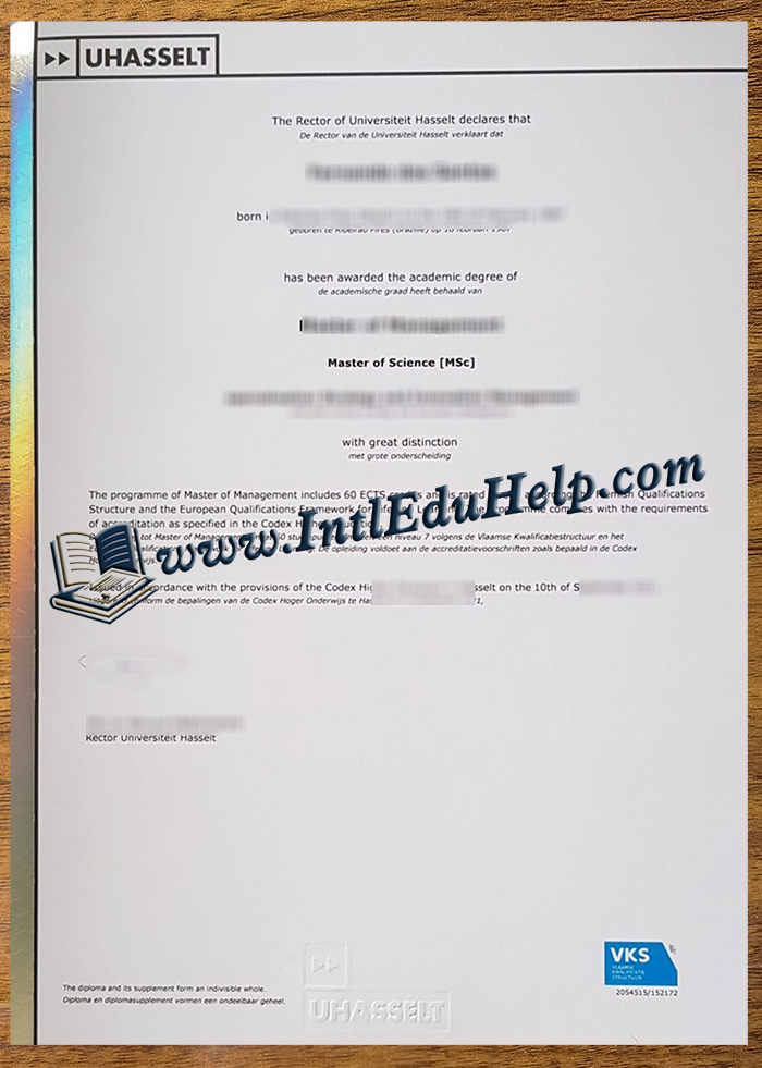 Universiteit Hasselt diploma