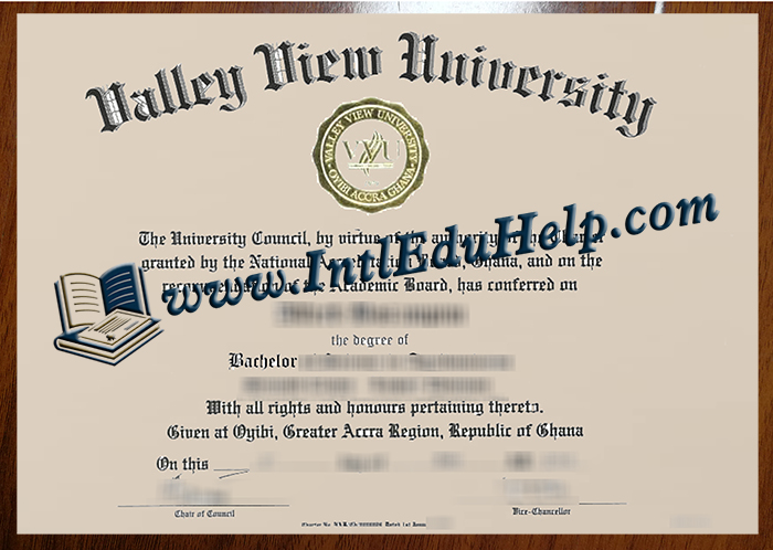 Valley View University diploma